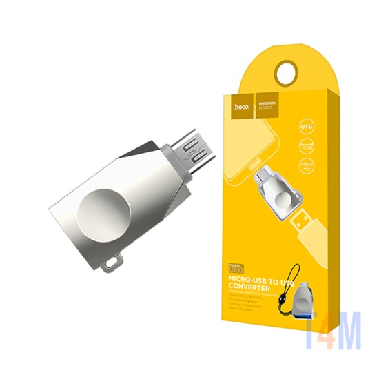 Adaptador Hoco UA10 OTG para Micro-USB Cinza